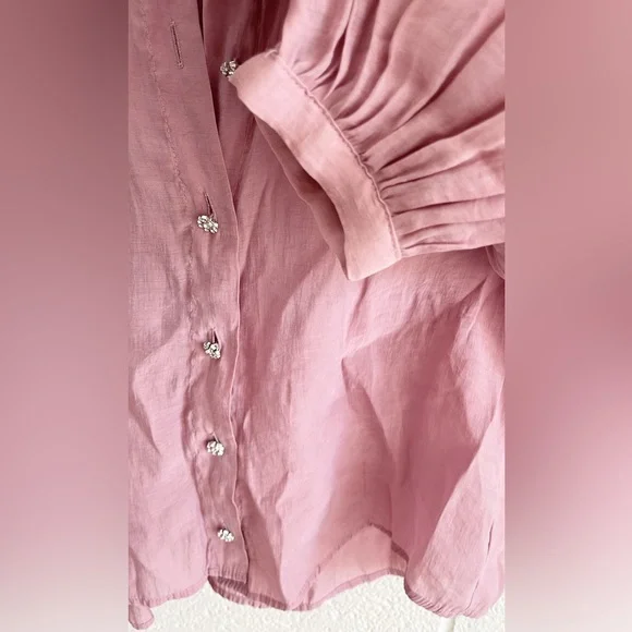 Pink Zara Collared Blouse - Picture 2 of 3